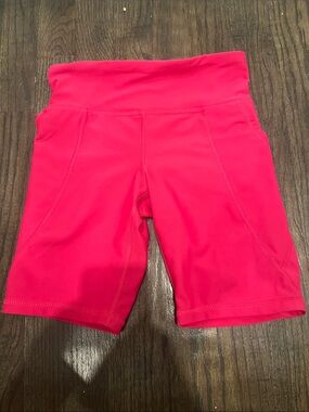 Old Navy Bright Pink High-Rise Biker Shorts